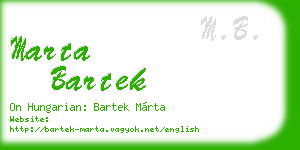 marta bartek business card