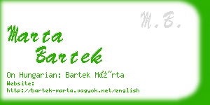 marta bartek business card